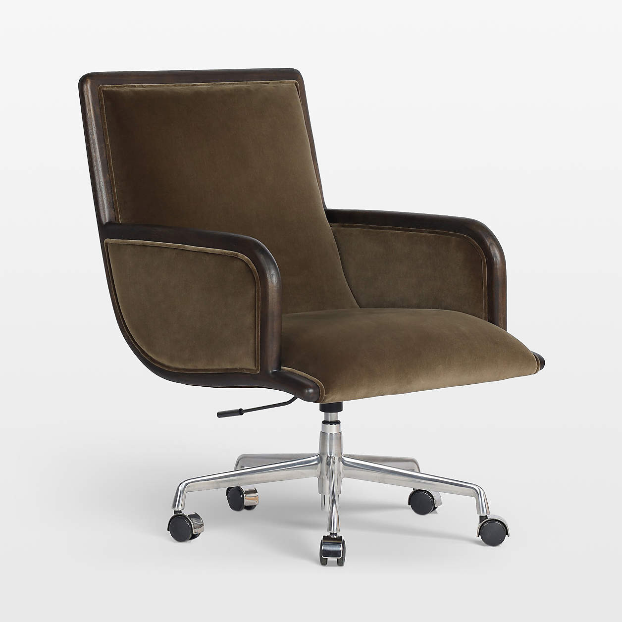 Samford Surrey Olive Upholstered Aluminum Base Office Chair | Crate & Barrel | Crate & Barrel