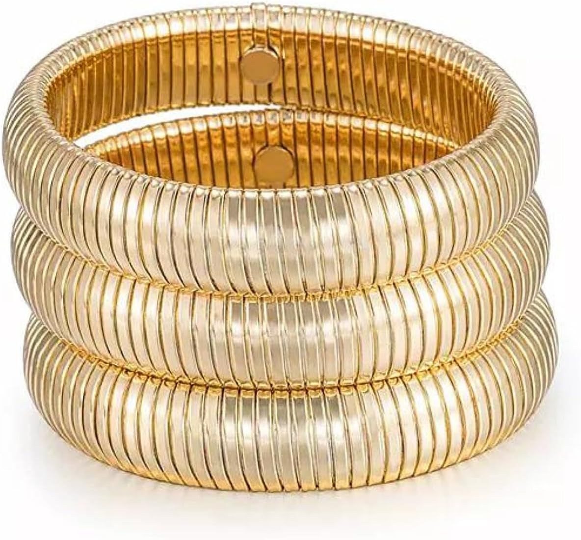 Ettika Bangle. Bracelets Set for Women, Womens Bracelet. Flex Snake Chain Stretch Gold Tone Or Rh... | Amazon (US)
