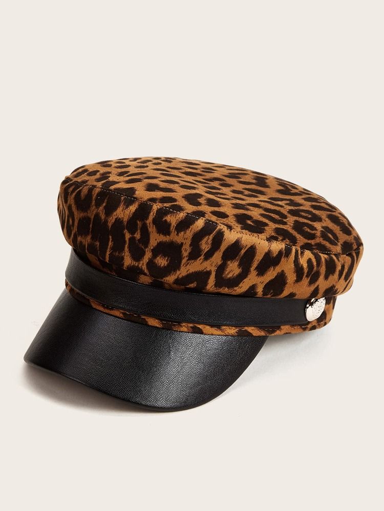 Leopard Pattern Bakerboy Hat | SHEIN