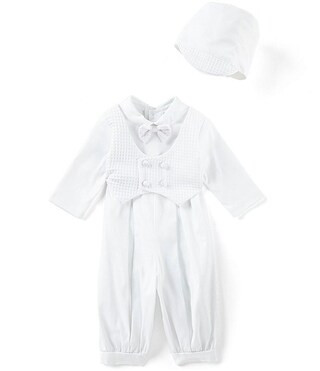 Edgehill Collection Baby Boys Newborn-12 Months Pique Vest Coverall and Hat Set | Dillard's | Dillard's