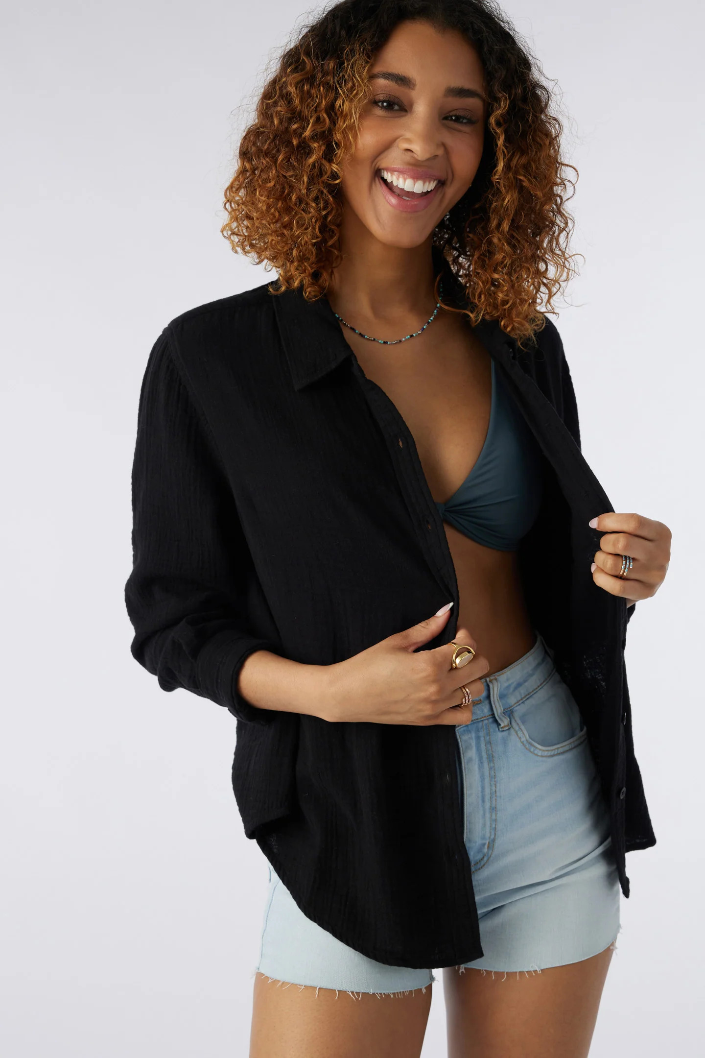 LENI CRINKLE DOUBLE GAUZE BUTTON DOWN SHIRT | O'Neill