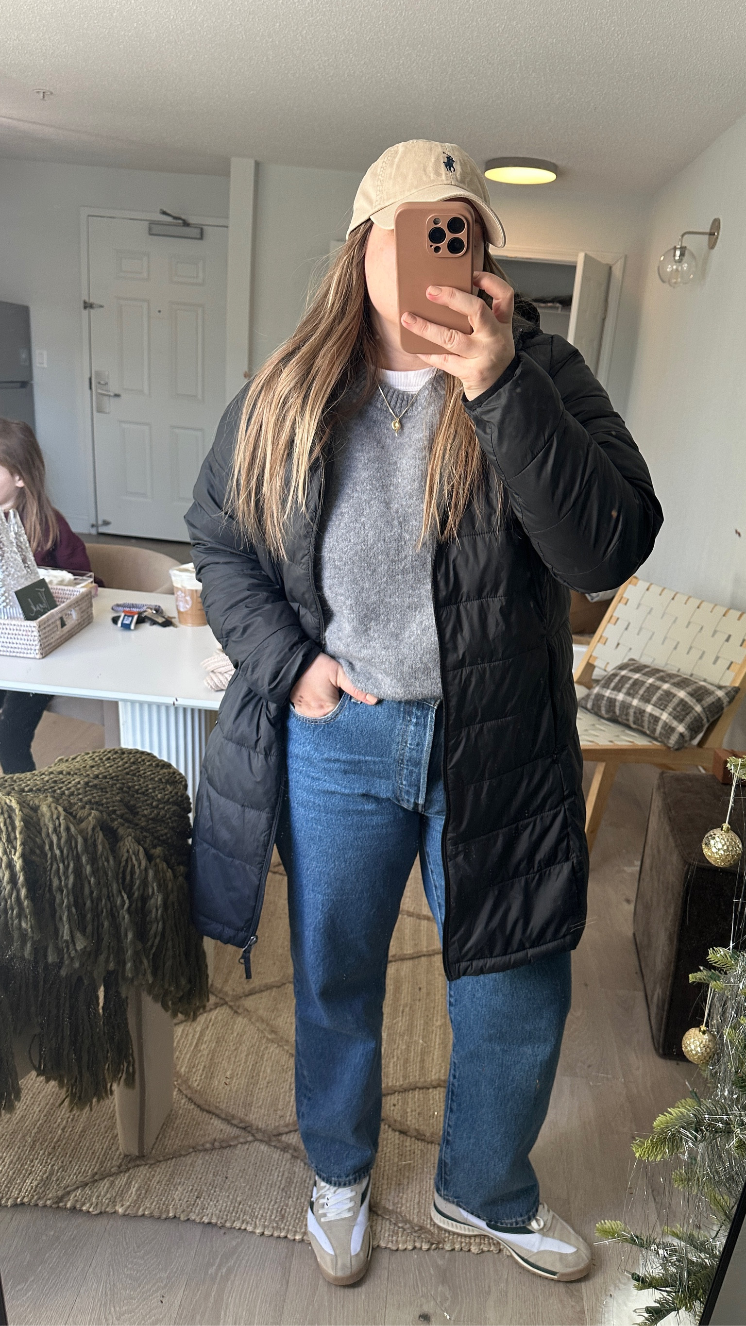 Levis- size up 1-2 sizes if you’re curvy! I sized up 2 and theyre very loose but that was the intended fit for my desired style

Sweater has become a repeat staple all fall & winter! Itch is a 4/10 so if you have sensitive skin i’d skip it without a long sleeve under . 

Jacket is a thinner vertical puff design puffer and perfect for everyday ! Ive had it a few years now and its packable i think? 

Italian horn charm is 1inch

Necklace is heart charm with box chain

#LTKFindsUnder50 #LTKActive #LTKSeasonal