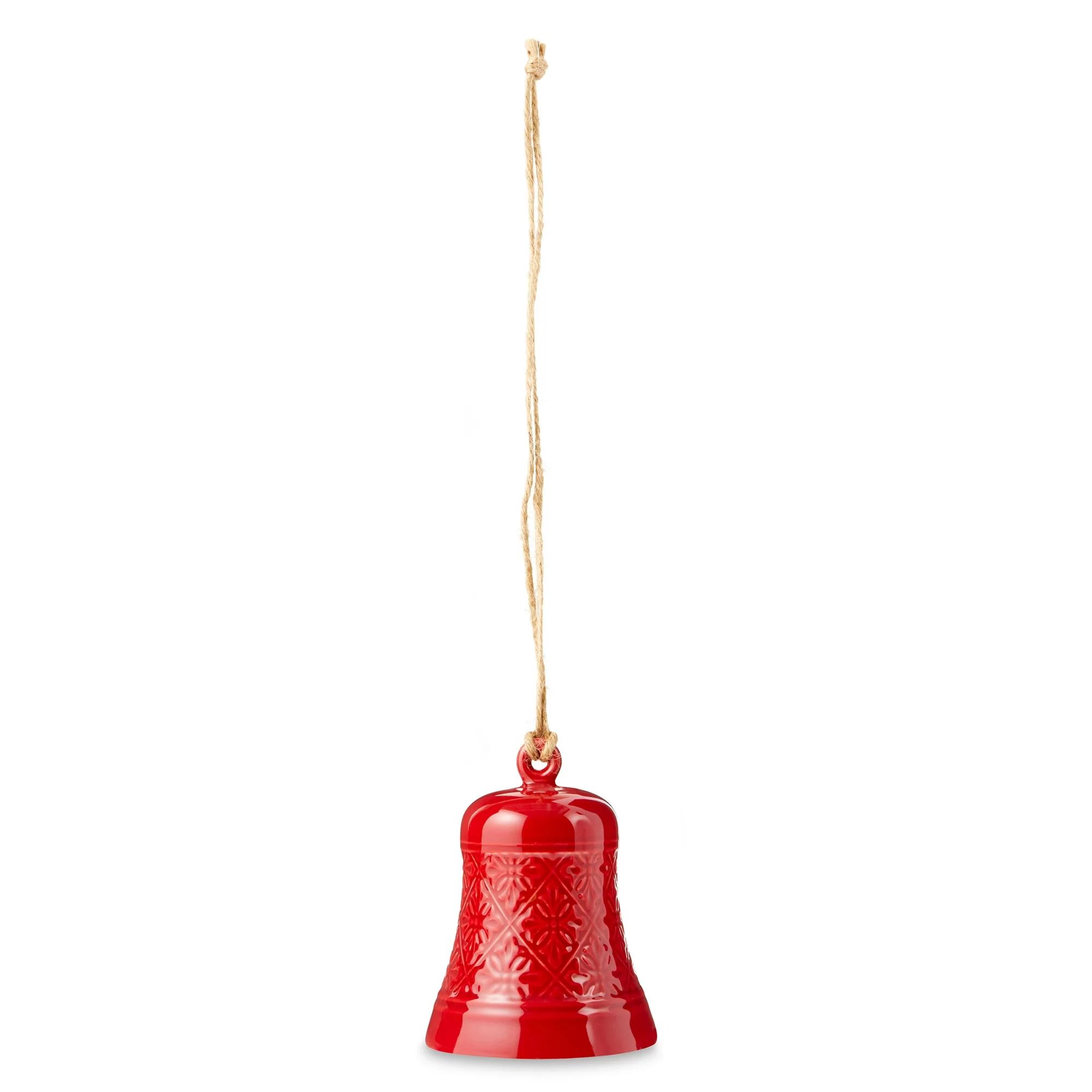 Ceramic Red Bell Hanging Christmas Ornament, 4 in x5 in, by Holiday Time - Walmart.com | Walmart (US)