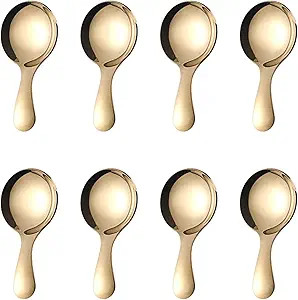 PHAETON 8PCS Golden Stainless Steel Short Handle Spoons Soup Spoons Condiments Spoon Dessert Spoo... | Amazon (US)