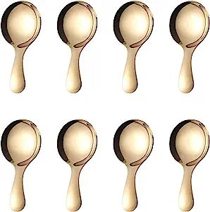 PHAETON 8PCS Golden Stainless Steel Short Handle Spoons Soup Spoons Condiments Spoon Dessert Spoo... | Amazon (US)