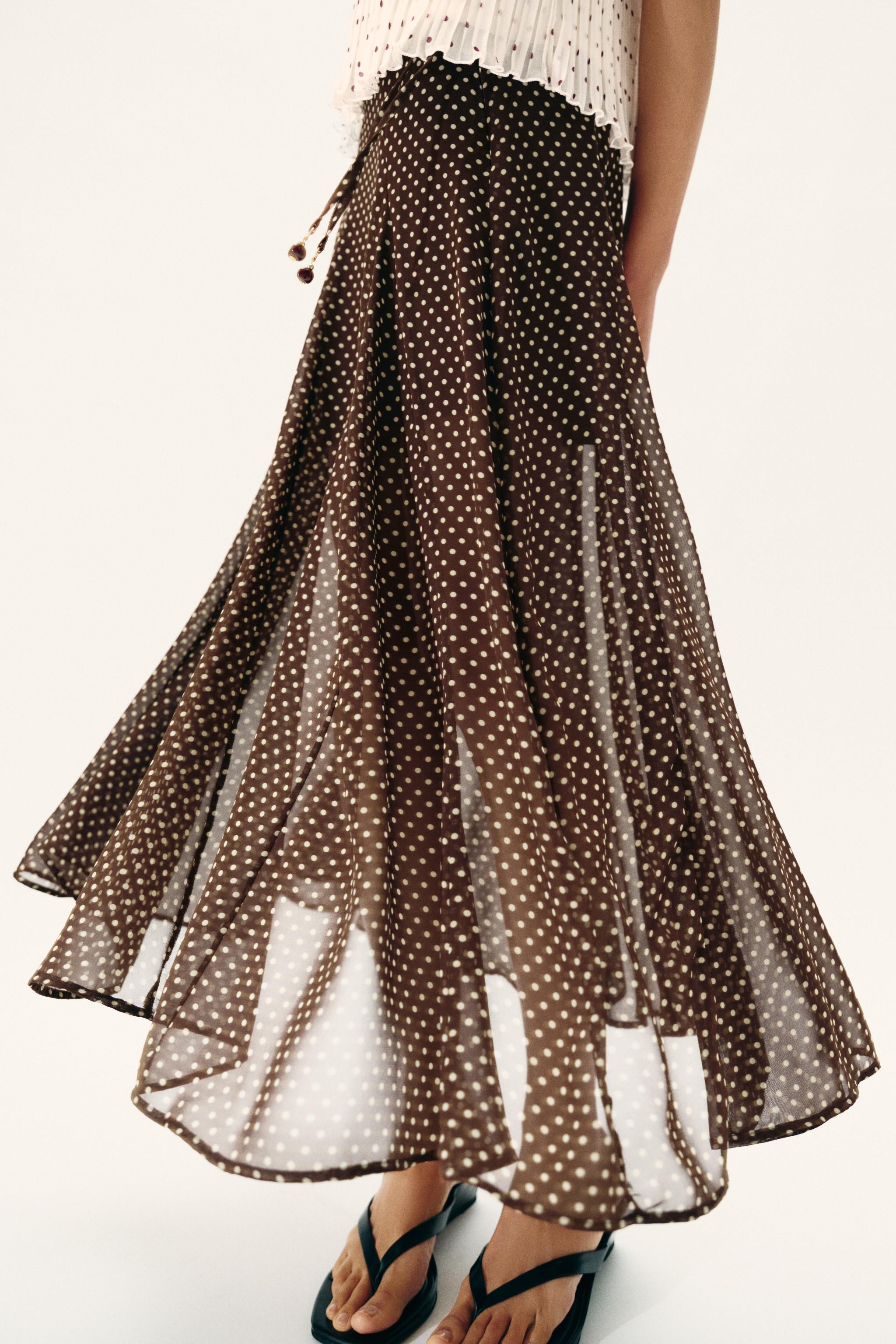 POLKA DOT MIDI SKIRT | Zara US