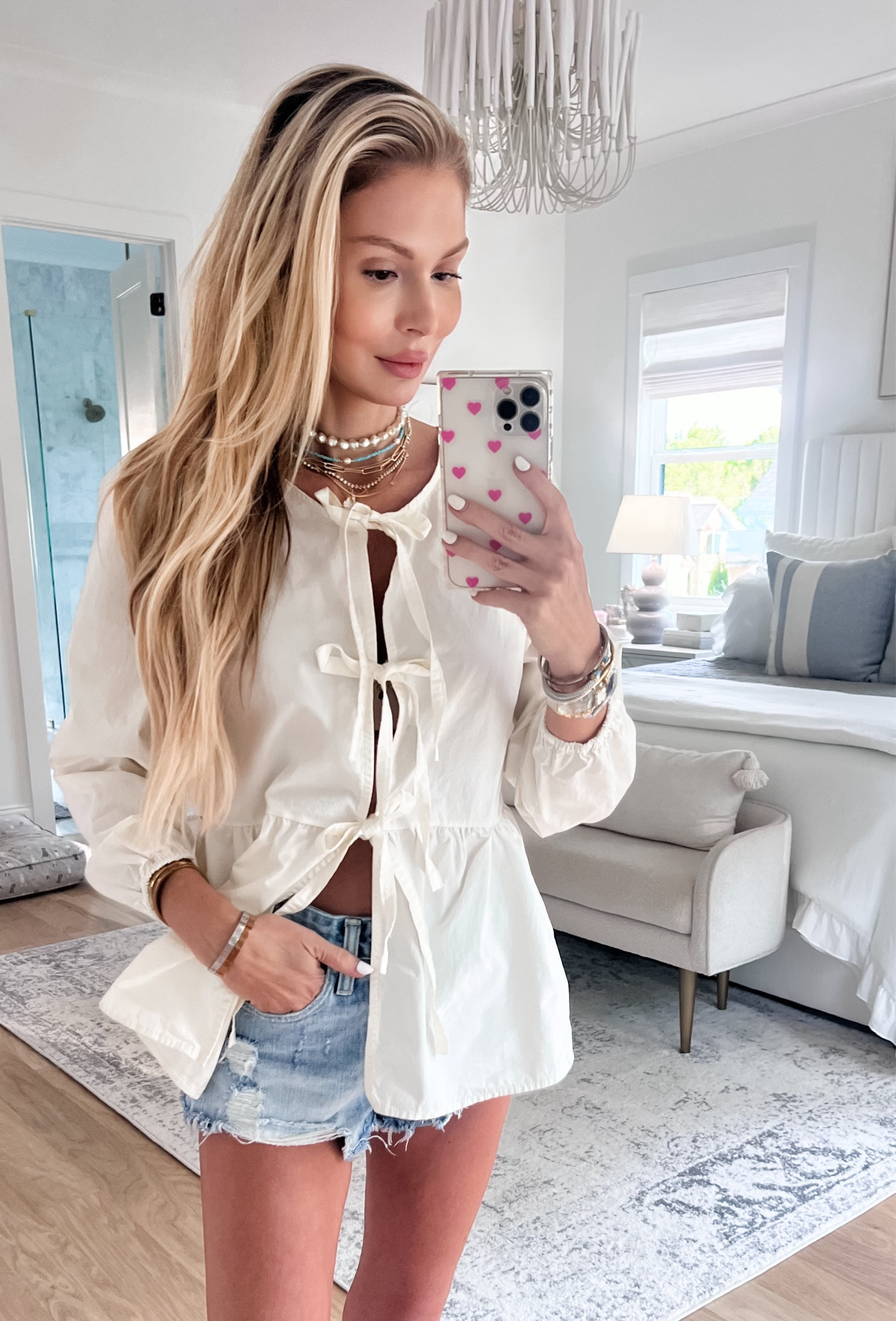 Amazon top 
Bow front viral top white cutesy girlie 

#LTKFindsUnder50 #LTKFindsUnder100