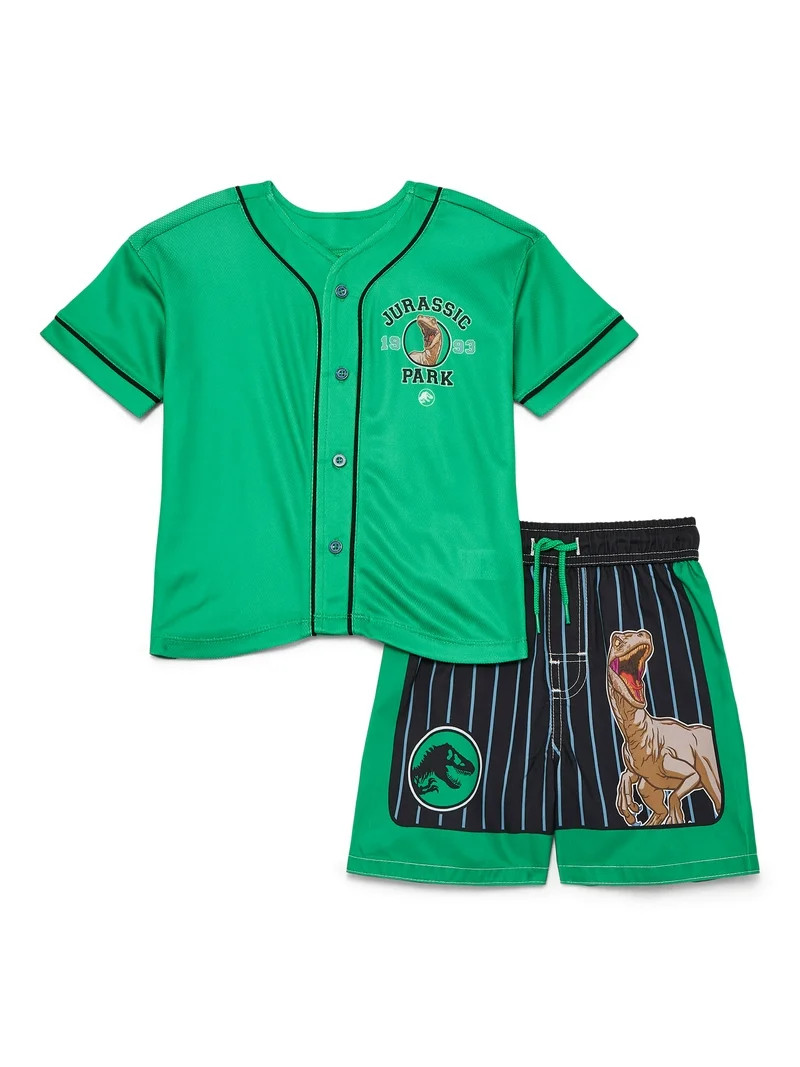 Character Toddler Boy Jersey Rash Guard and Swim Trunk Swim Set, Sizes 2T-5T | Walmart (US)