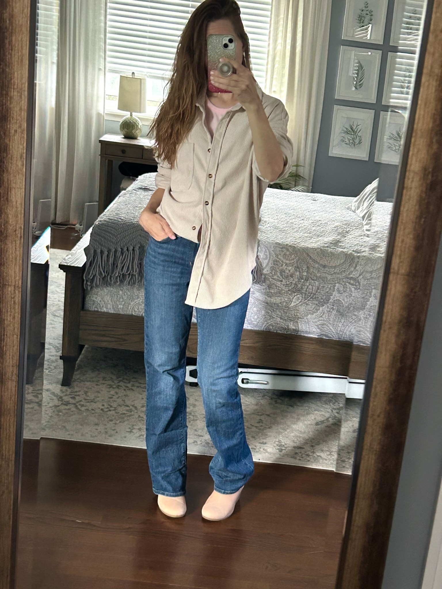 Autumn calls for cozy, textural pieces, and this corduroy top checks all the right boxes. It’s light enough to wear as a blouse, yet structured enough to pass as a shacket. It’s perfect for fall, paired with your favorite denim, boots, and accessories.

Note: the linked boots are the exact style I’m wearing, but in a different color (the color I’m wearing is “natural”).



#millennialstyle #momstyle #corduroyshacket #fallstyle #casualstyle #casualootd #comfyandchic #ootd

#LTKFindsUnder50 #LTKSeasonal #LTKStyleTip
