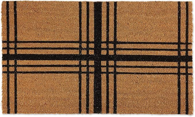 DII Natural Coir Geometric Modern Outdoor Door Mat, Front Porch Décor, 17x29, Farmhouse Plaid | Amazon (US)