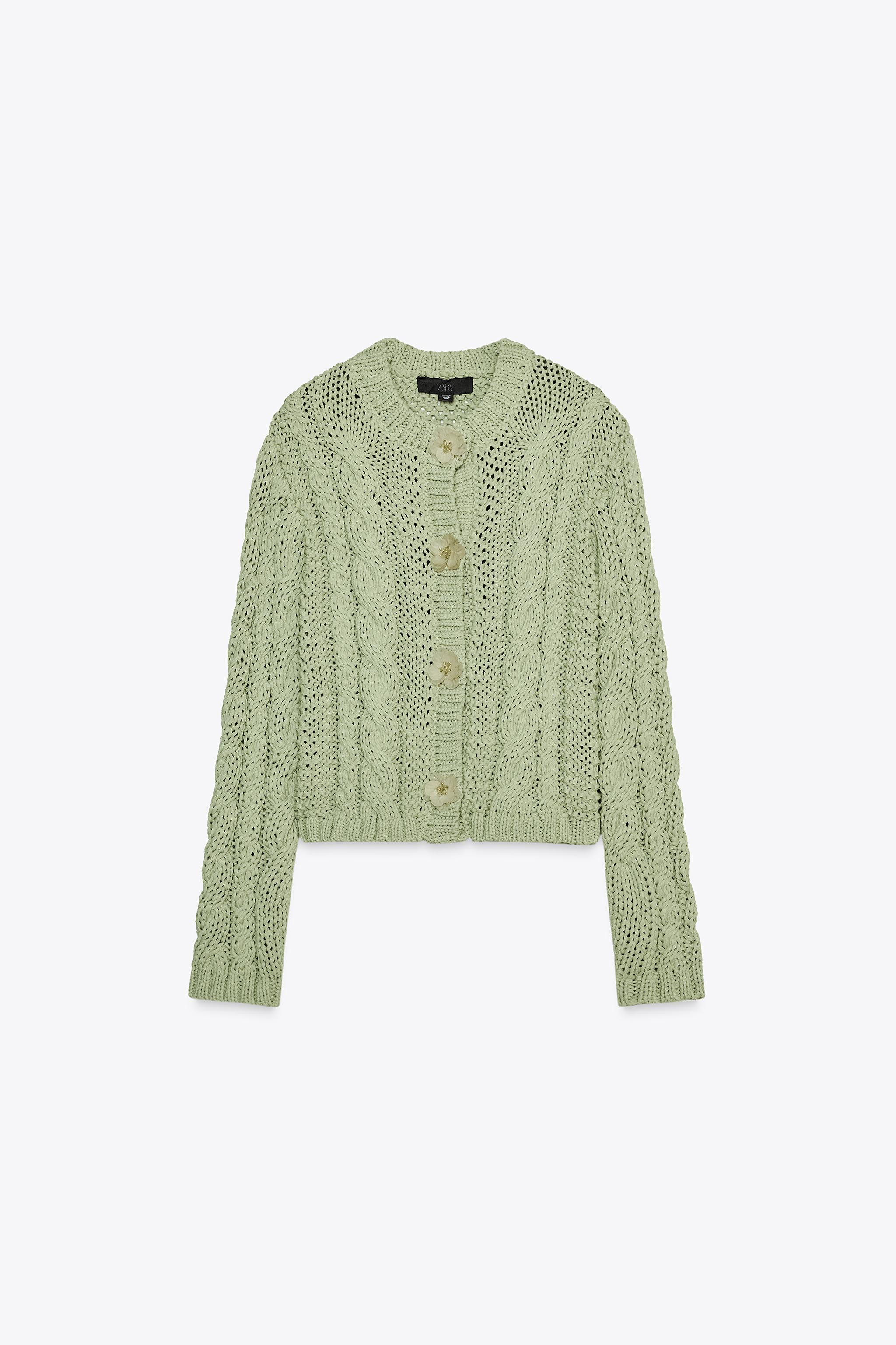 FLORAL BUTTON KNIT CARDIGAN | Zara UK