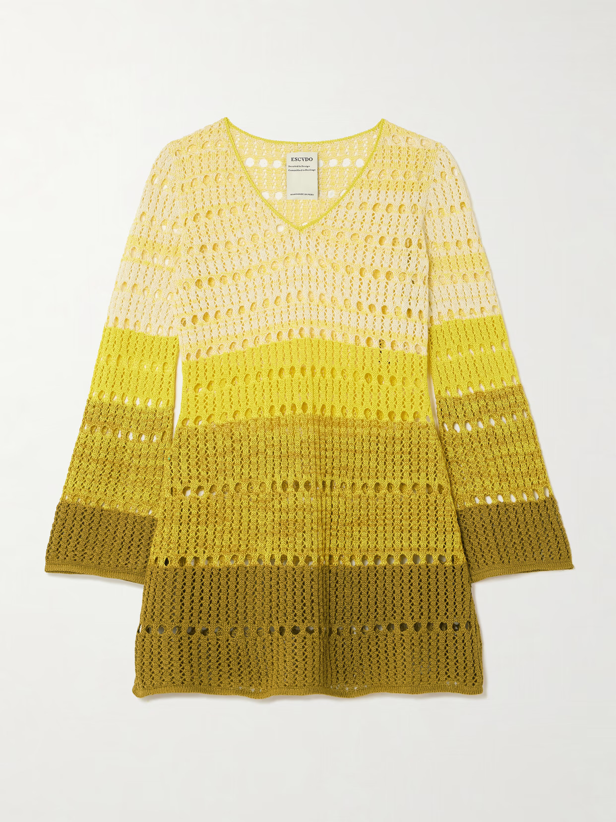 ESCVDO - Mishi Ombré Knitted Cotton Mini Dress - Yellow | NET-A-PORTER (UK & EU)