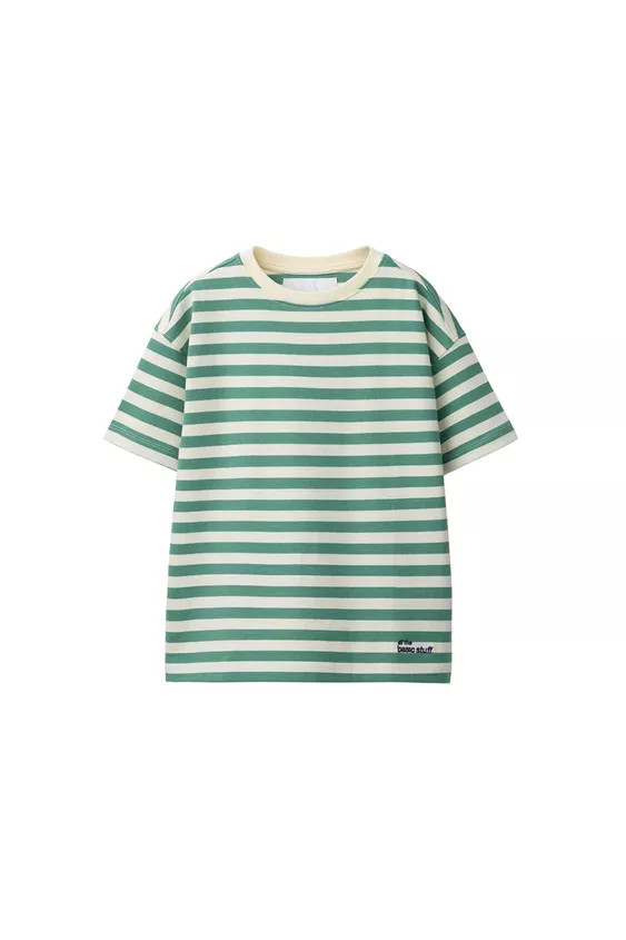 HEAVY WEIGHT STRIPED SLOGAN T-SHIRT | Zara UK