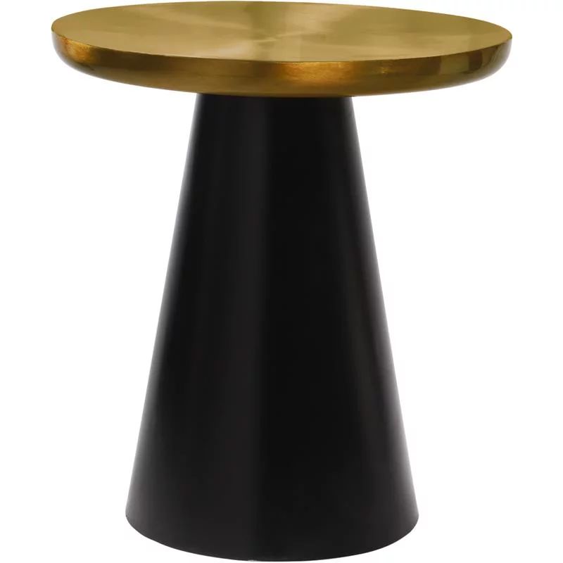 Meridian Furniture Martini Brushed Gold Metal End Table with Matte Black Base | Walmart (US)