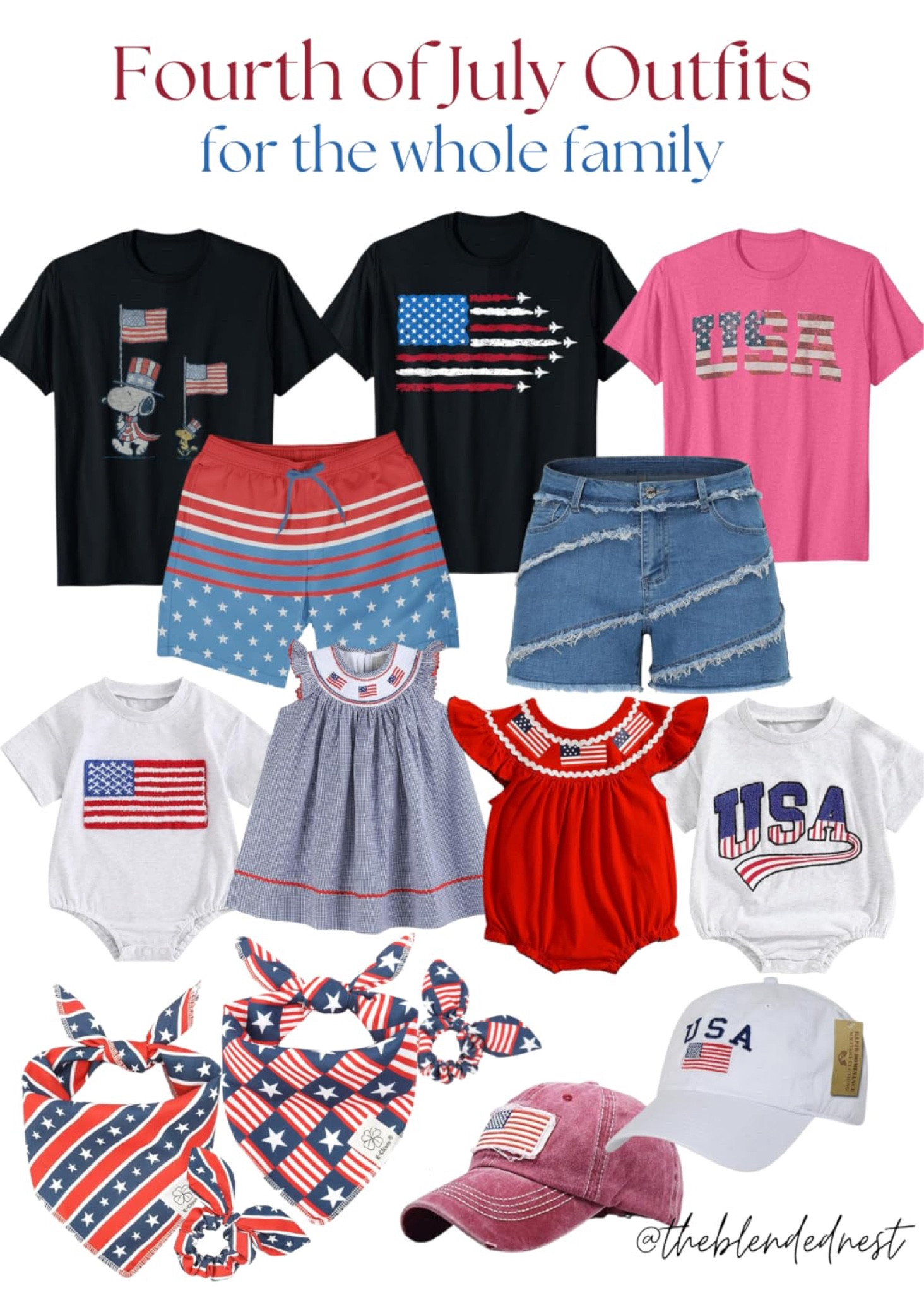 Fourth of July outfits for the whole family! 

Men’s Fourth of July, women’s Fourth of July, toddler Fourth of July, baby Fourth of July, baby girl Fourth of July outfit, baby boy Fourth of July outfit, red, white, and blue outfits, patriotic, seasonal, summer, the blended nest 

#LTKbaby #LTKfamily #LTKparties