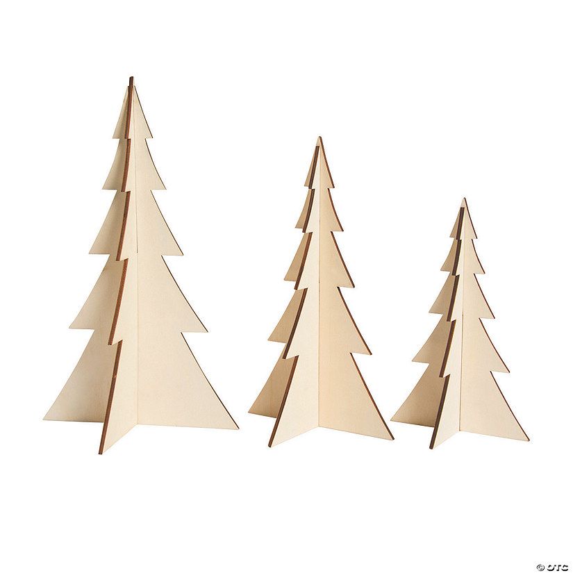 DIY Unfinished Wood 3D Stand-Up Trees - 3 Pc. | Oriental Trading Company
