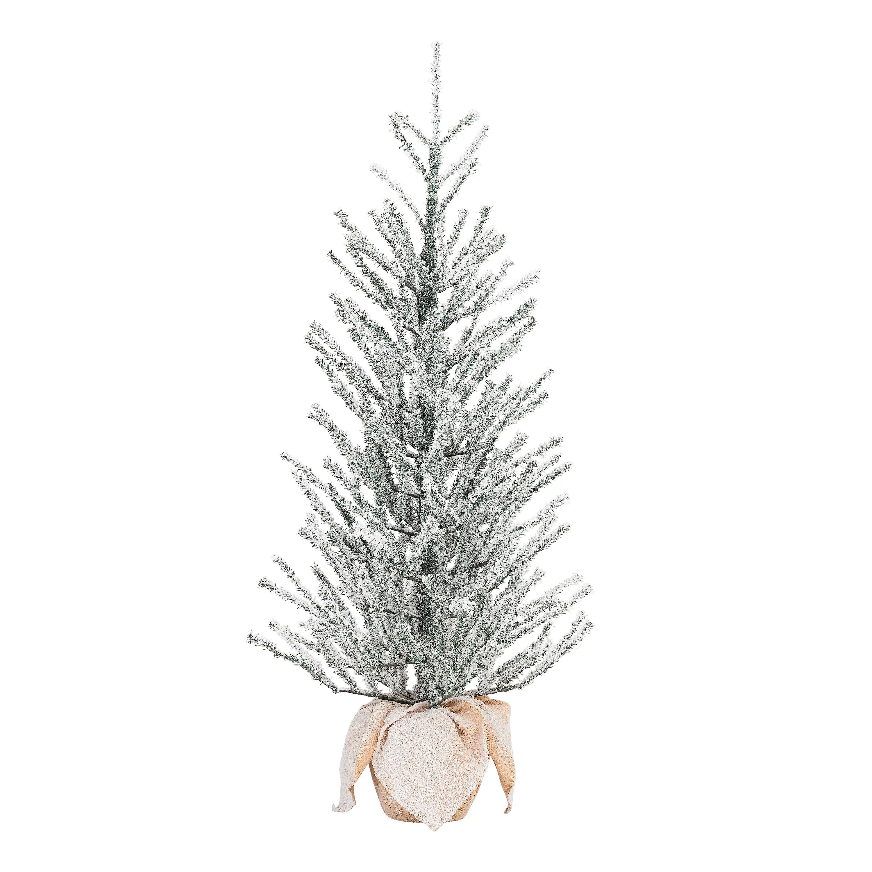 3ft PVC snow Tree in Burlap Tips: 245 ,Material: PVC ,Lights: N/A, Girth Dia.: 19in | Walmart (US)