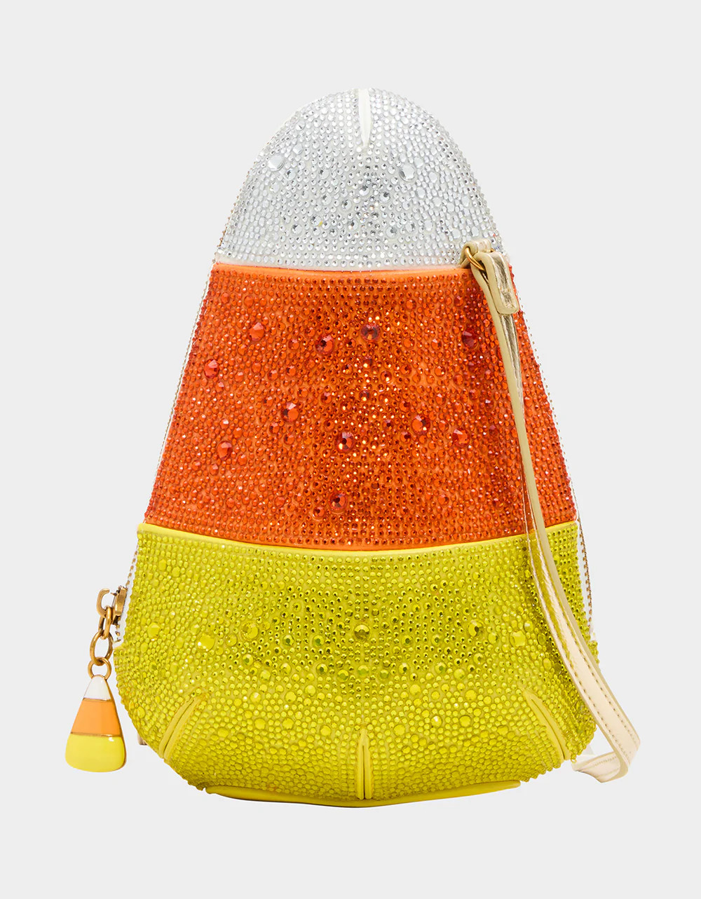 KITSCH ME SO CORNY MULTI Women's Halloween-Themed Candy Corn Rhinestone Embellished Crossbody Han... | Betsey Johnson