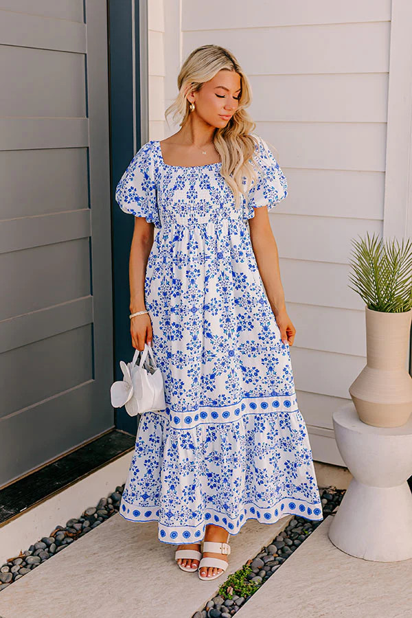Courtyard Charm Floral Maxi Dress | Impressions Online Boutique