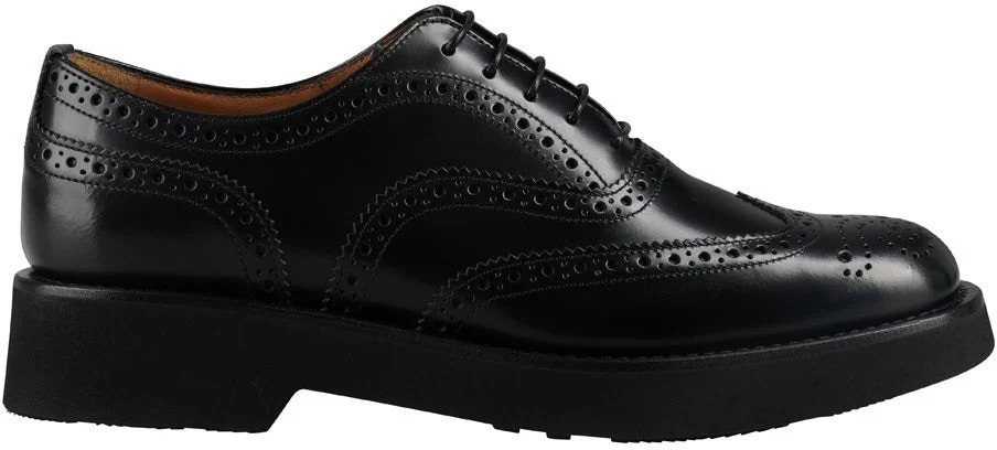 Church's Women's Perforated Leather Oxfords Loafer in Black | Size 37+ | DE02639SN | LOZURI