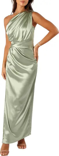 Petal & Pup Nadia One-Shoulder Satin Maxi Dress | Nordstrom | Nordstrom