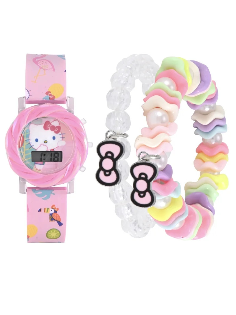 San Rio Hello Kitty Girls Pink Silicone Strap Watch and Bracelet Set.; HK40065WM | Walmart (US)