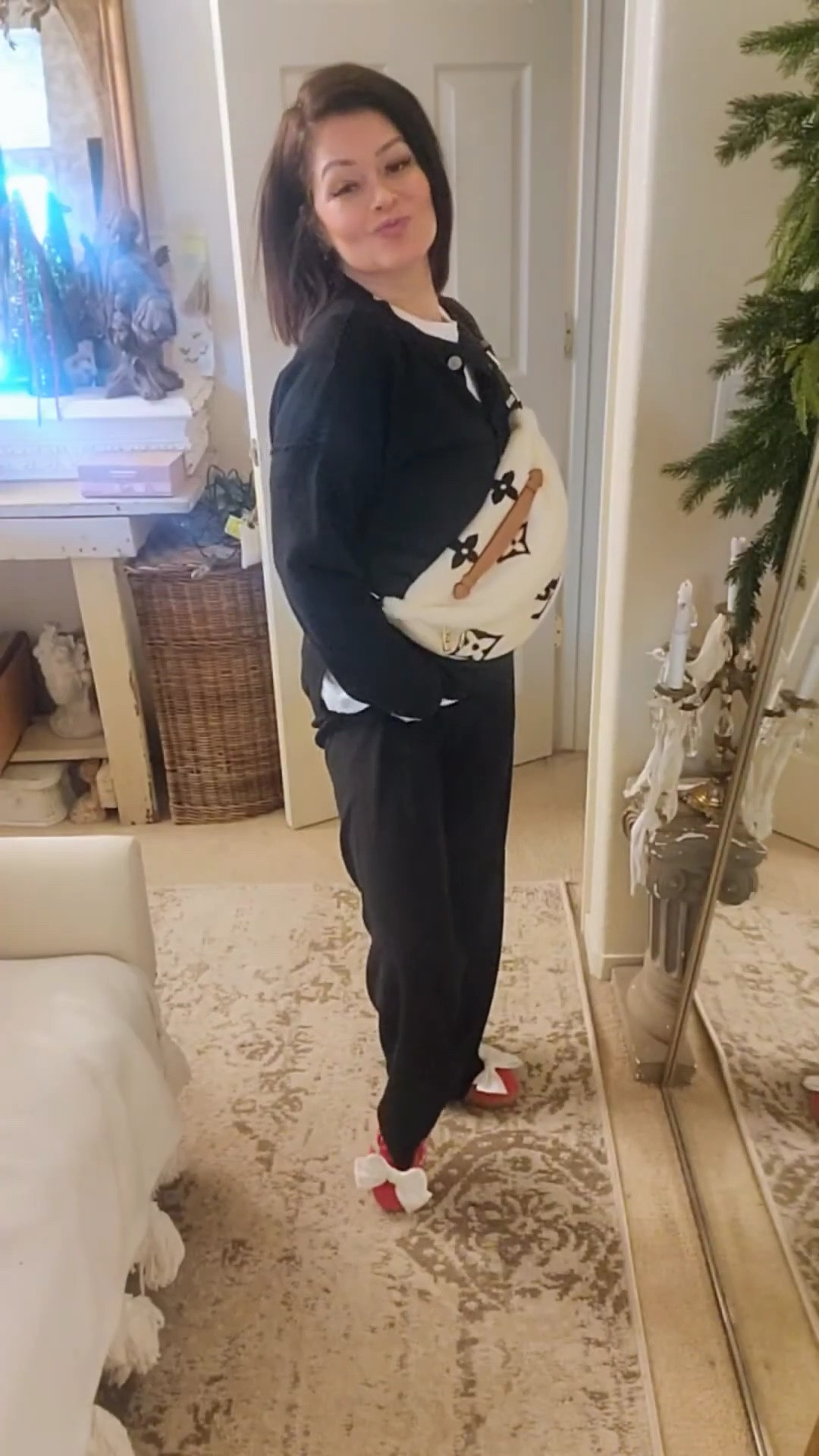 Cozy outfit! I’m wearing a size small. 
Bows are in style & I’ve added the cutest bows to my adidas.

#LTKSaleAlert
#LTKShoeCrush


#LTKHoliday #LTKCyberWeek #LTKActive