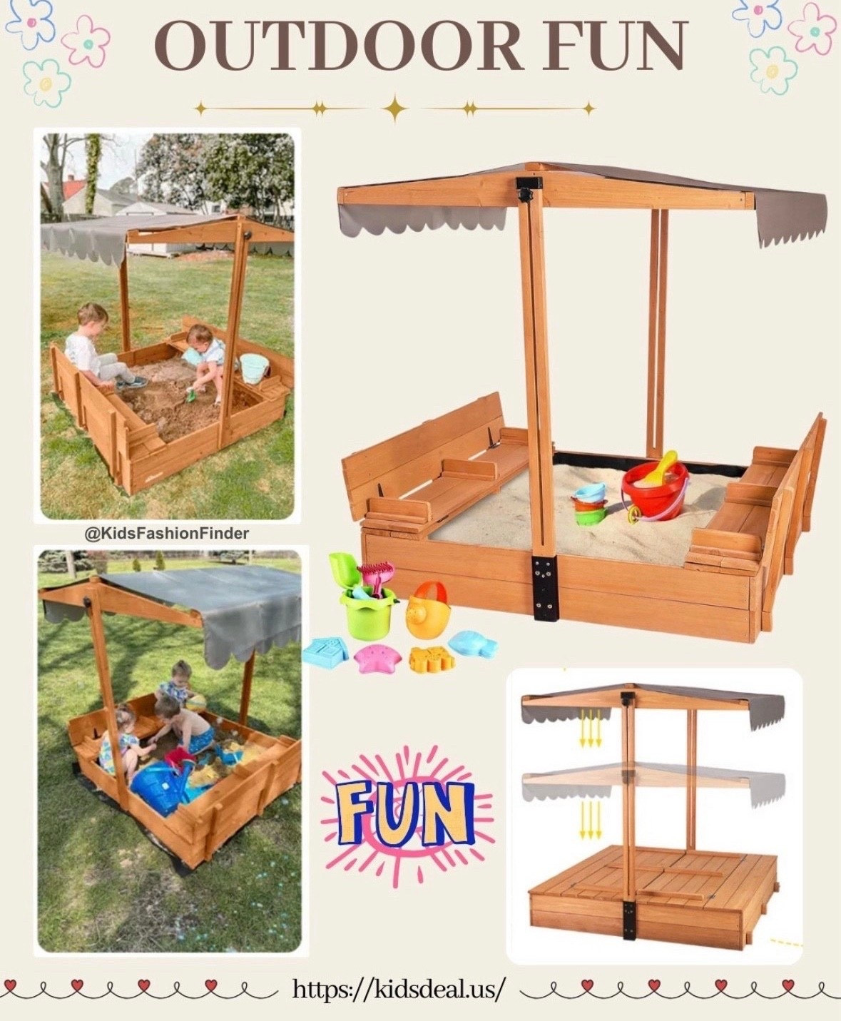🏖️ Ultimate Kids’ Sandbox with Benches! 🏖️

A backyard favorite that keeps kids happy for hours! 💛

✨ Features you’ll love:

2 comfy benches 🪑 so multiple kids can play together

Fold-down design 🛡️ benches double as a cover to protect the sand

Easy hand grips 👉 simple fold & unfold

Bottomless construction 🌊 for drainage & adjustable sand depth

Durable wood + fabric liner ✔️ perfect for non-beach setups

👧🧒 Parents say it’s great quality, easy to assemble, and the sun cover + seats are a game-changer!

🌟 Bring the beach to your backyard — the kids will LOVE it!

#KidsSandbox #OutdoorPlay #BackyardFun #SummerVibes #PlaytimeMagic #ToddlerActivities #KidsAtPlay #BackyardGoals 

 

#LTKFamily 

#LTKOver40 #LTKHome #LTKKids