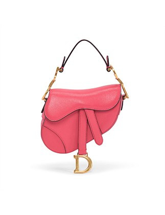 Blue Spinach Pre-loved Dior Fuschia Goatskin Micro Saddle Bag | David Jones | David Jones (Australia & New Zealand)