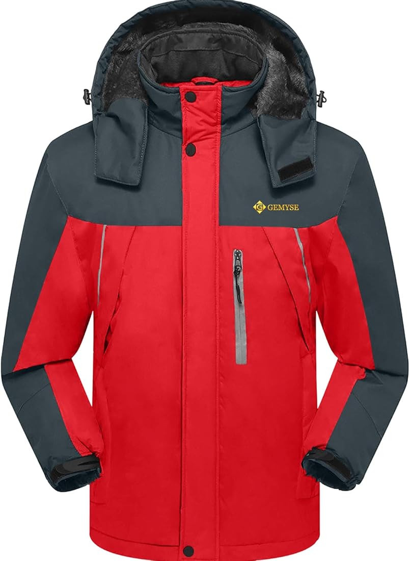 GEMYSE Men's Mountain Waterproof Ski Snow Jacket Winter Windproof Rain Jacket | Amazon (US)
