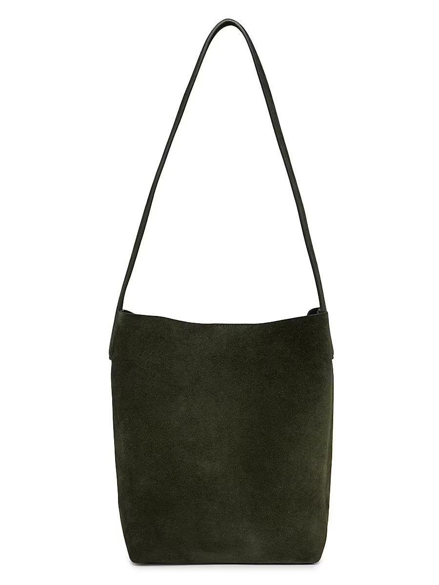 Women's Small Everyday Cabas Suede Tote - Moss | Saks Fifth Avenue