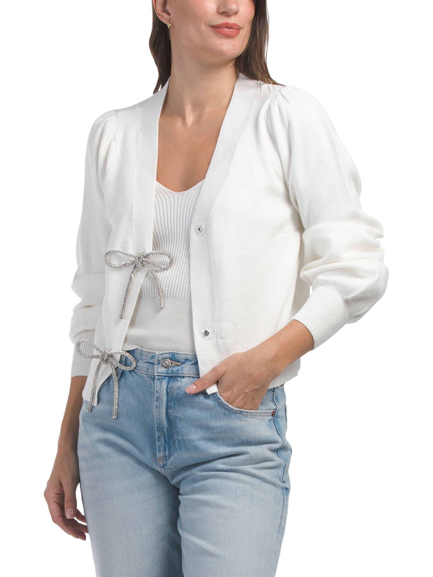 Rhinestone Bow Cardigan | Marshalls