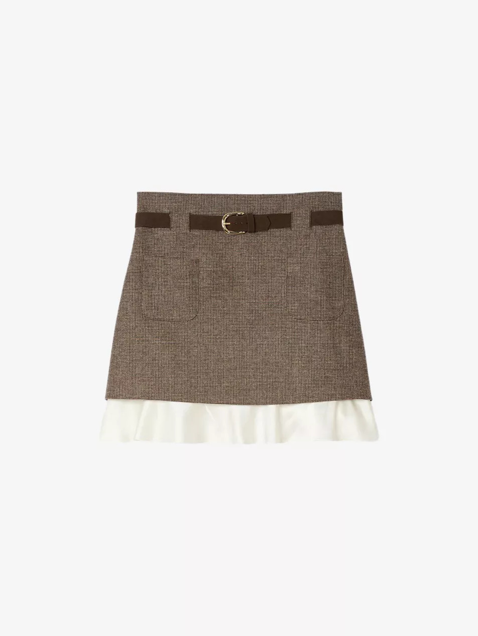 Checked High-Rise Stretch Wool-Blend Mini Skirt | Selfridges