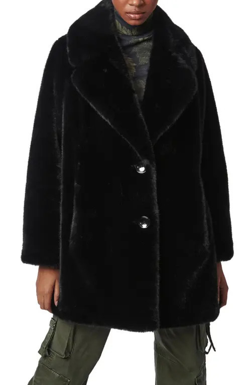 Bernardo The Sally Faux Fur Coat in Black at Nordstrom, Size Xx-Large | Nordstrom