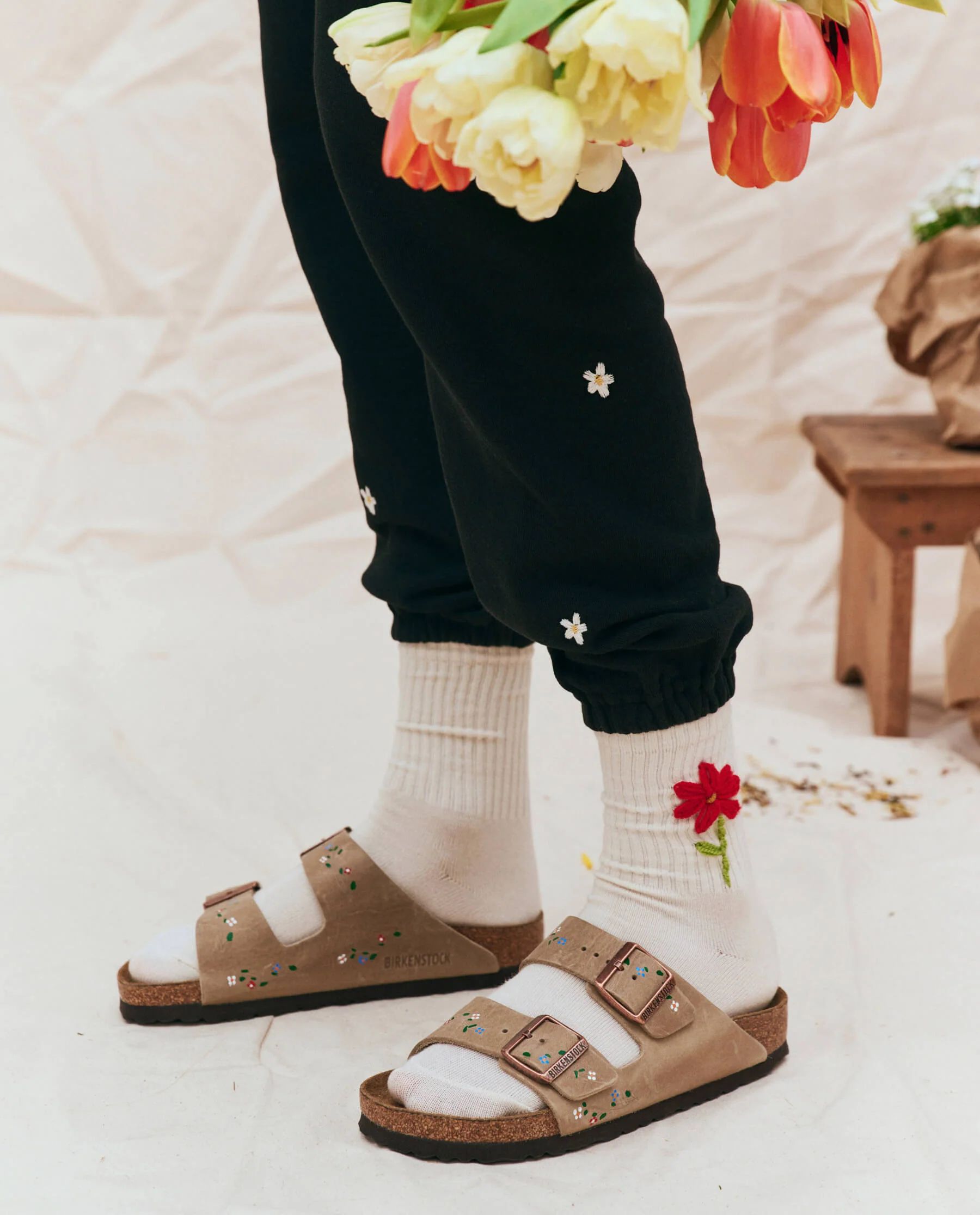 BIRKENSTOCK Arizona with Hand Painted Tooled Vine. | THE GREAT.