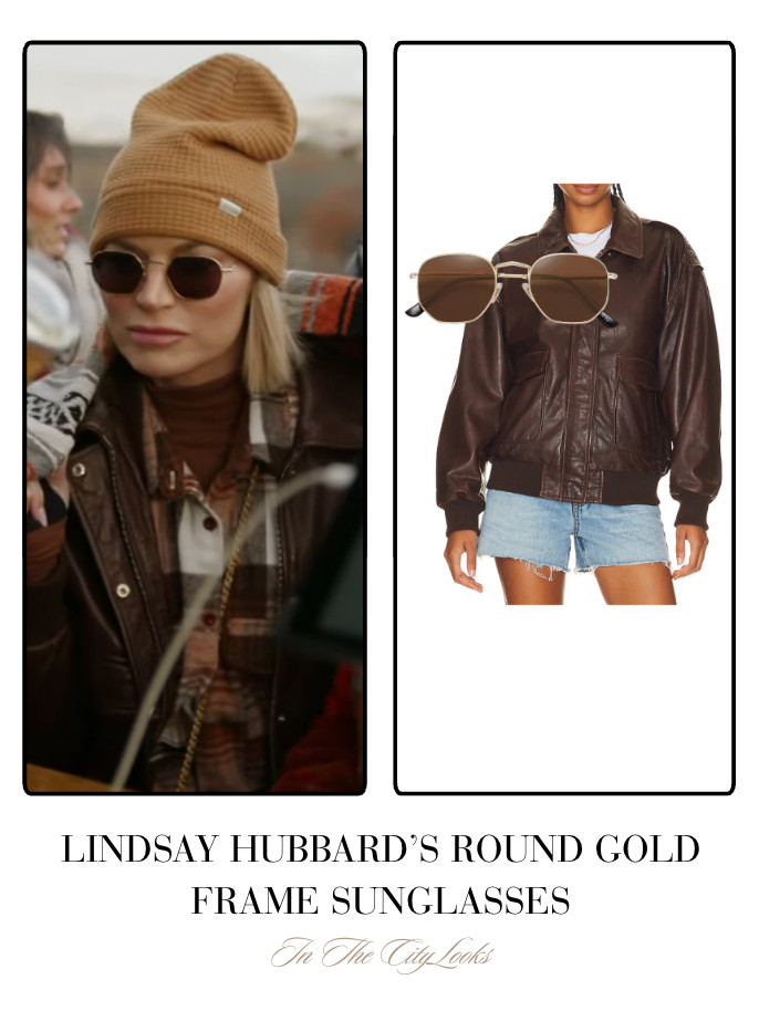 Lindsay Hubbard's Round Gold Frame Sunglasses 

 