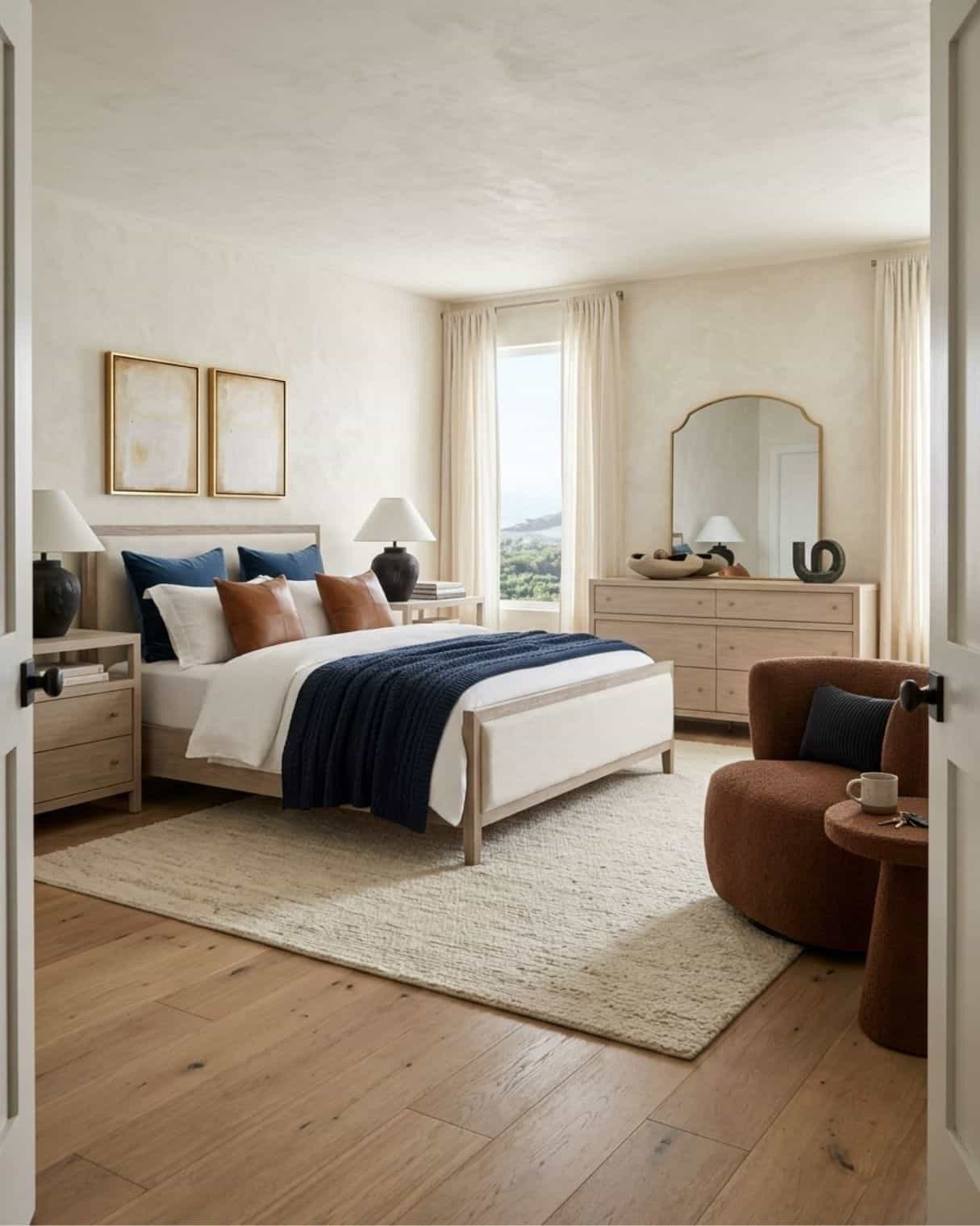 Modern Transitional Navy and Earth Tone Bedroom Design

*Note: This is a digital room mockup showcasing product styling ideas from my room design mood board.

#LTKHome