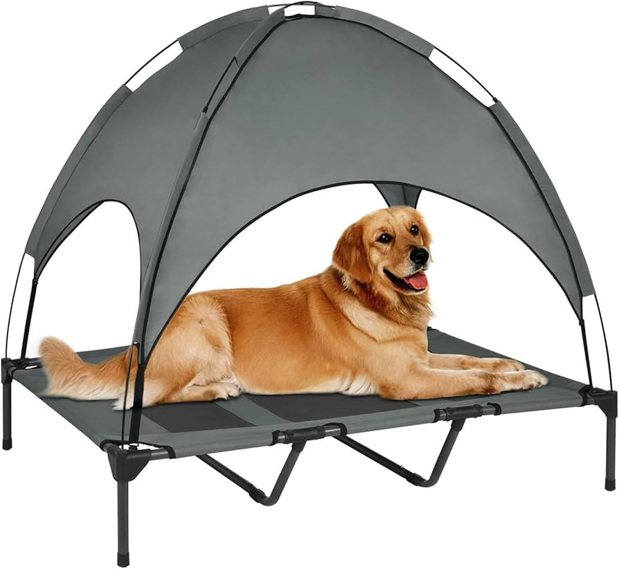 Outdoor Elavated Dog Bed with Canopy,48" X-Large Rasied Removeable Cover Cooling Dog Beds Waterpo... | Amazon (US)