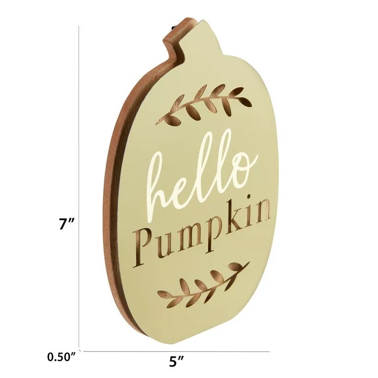 Fall, Harvest Block Tabletop Sign Decoration, Hello Pumpkin, Sage Green, 7", Way to Celebrate - W... | Walmart (US)