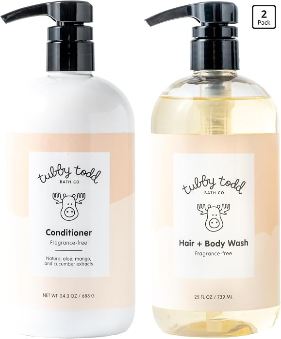 TUBBY TODD Hair Duo - Baby Shampoo and Conditioner Set - Gentle & Moisturizing Hair Care - Hypoal... | Amazon (US)