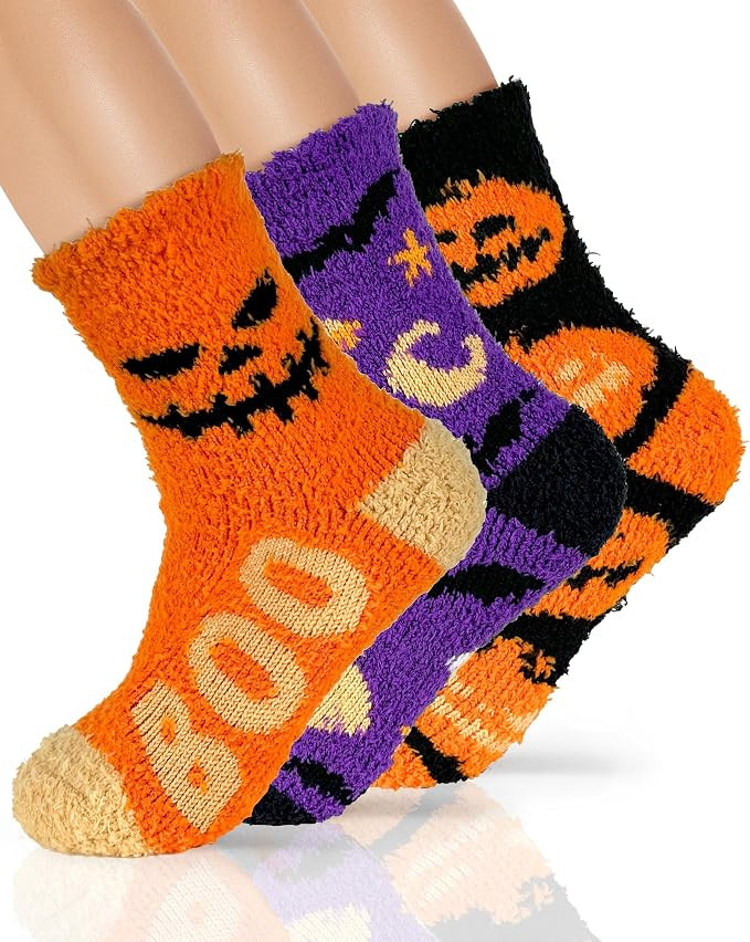 TEHOOK 4X Thicker & 2X Softer Fuzzy Socks, Cozy Warm Fall Halloween Gifts for Women | Amazon (US)