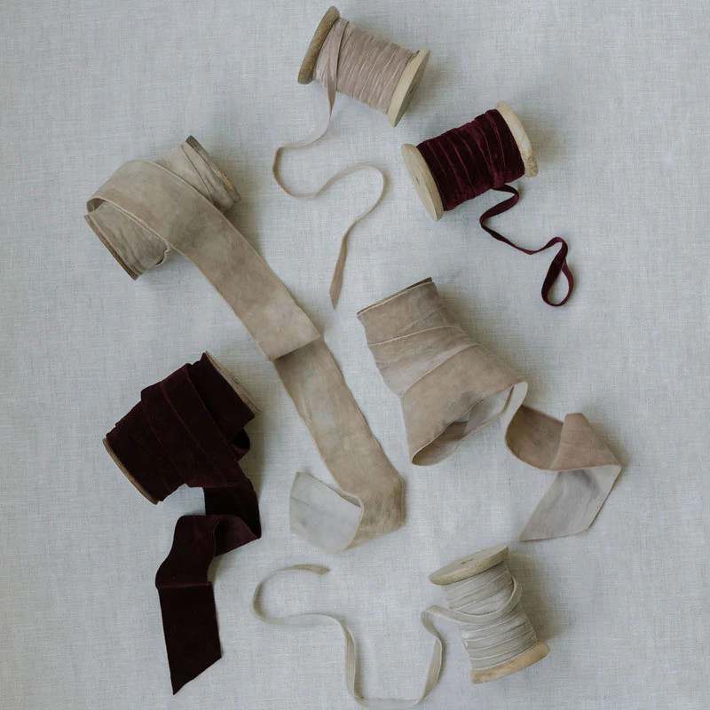 Hand Dyed Velvet Ribbon 10yds per spool - Set of 2 | CG Hunter