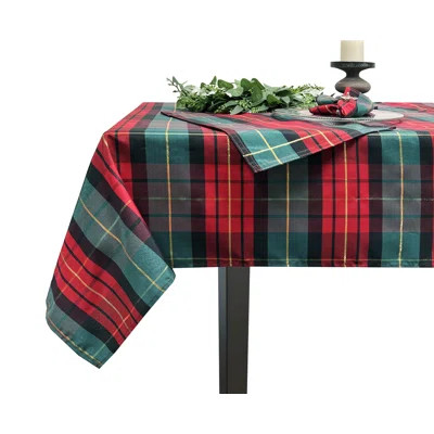 Classic Red & Green Holiday Tartan Plaid Square Tablecloth | Wayfair North America