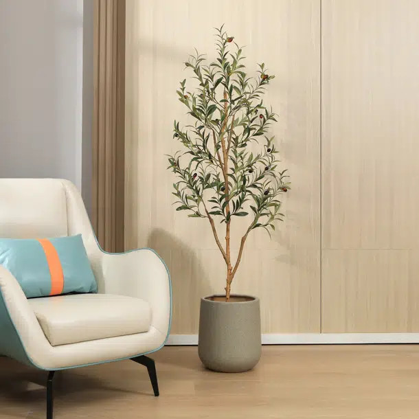 Adcock Faux Olive Tree Tree in Pot | Wayfair North America
