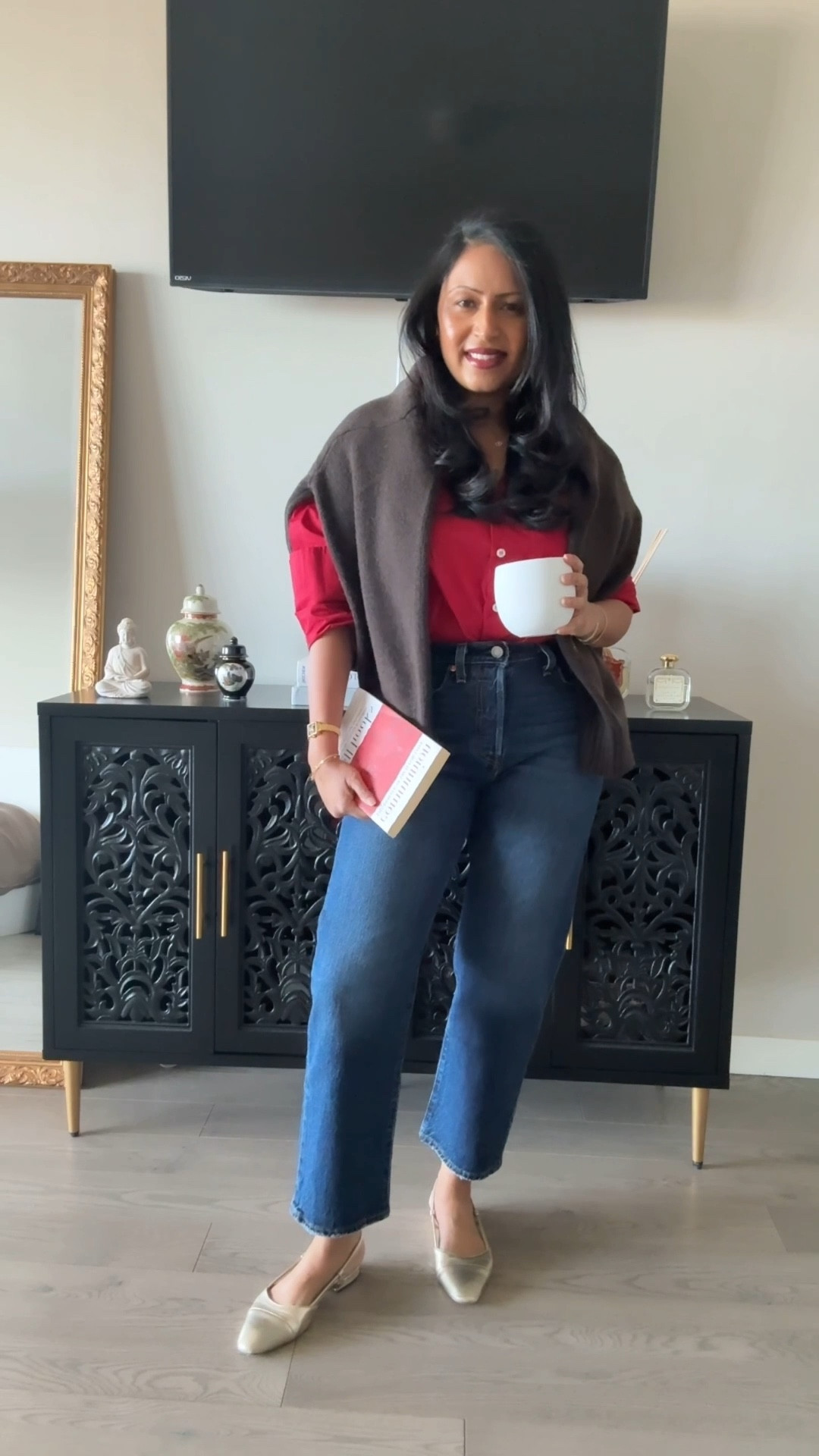 Styling a red shirt for winter ❤️ 

T. Line red poplin button-up shirt

#LTKootd #LTKValentine #LTKgrwm