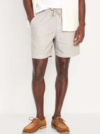 Linen-Blend Jogger Shorts -- 7-inch inseam | Old Navy (US)