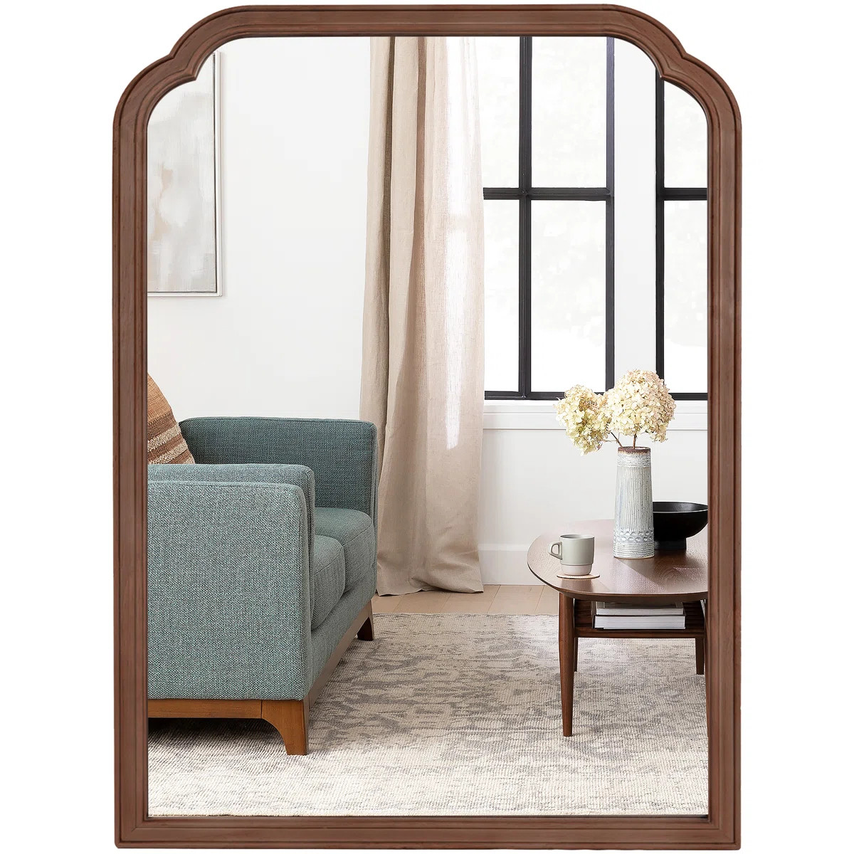 Winston Porter Ancalin Wood Accent Wall Mirror for Bathroom Bedroom Decorative Mirror & Reviews |... | Wayfair North America