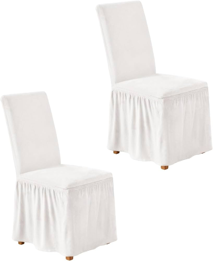 NICEEC Chair Covers for Dining Chairs Dining Room Chair Covers with Skirt | Amazon (US)