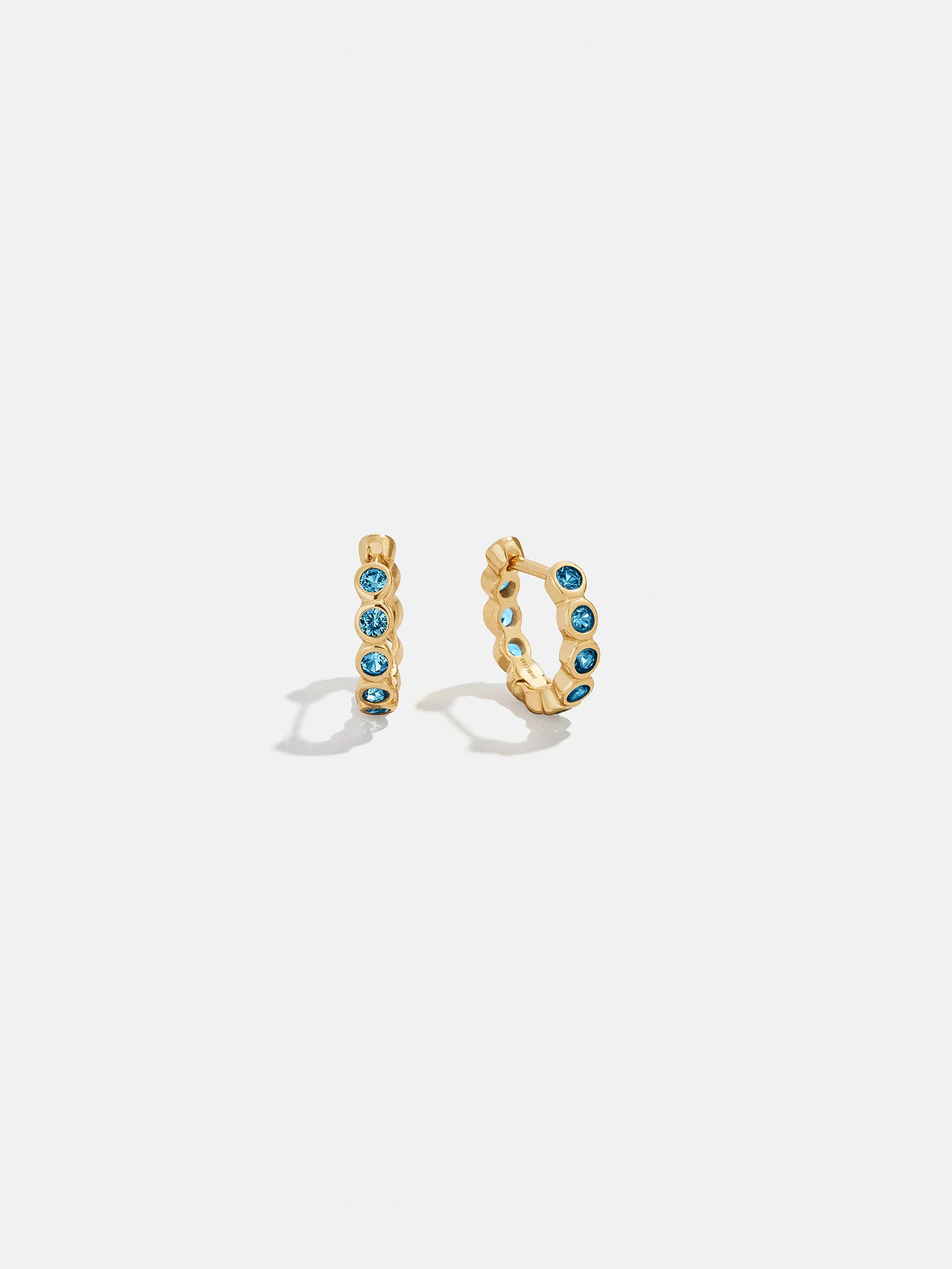 Jessica 18K Gold Plated Sterling Silver Birthstone Earrings - Blue Zircon | BaubleBar