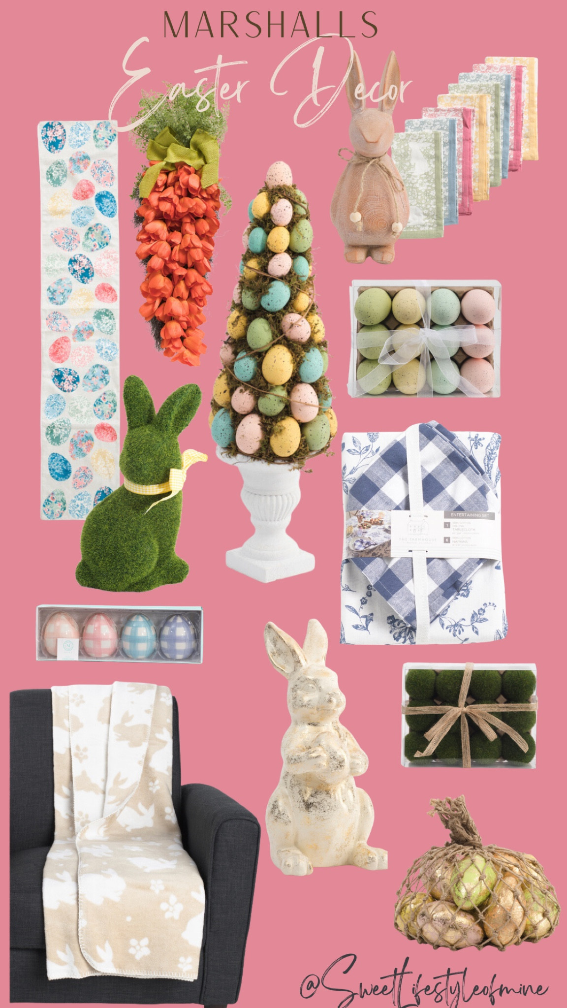 Marshalls Easter Decor is Egg-cellent! Everything from tablecloths, ceramic eggs, wooden bunnies, table runners, wooden eggs, bunny napkins, bunny throw blanket and more!

#LTKSeasonal #LTKhome #LTKSpringSale